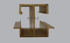 golden color brass windows frames extrusion profiles