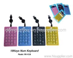 18 keys silicone number keyboard
