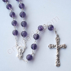 Amethyst pray rosary necklace