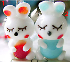 handmade bunny glass charms