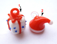 handmade lampwork glass Christmas gift charms