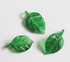 handmade lampwork glass leaf charms