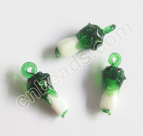 handmade lampwork glass cabbage charms