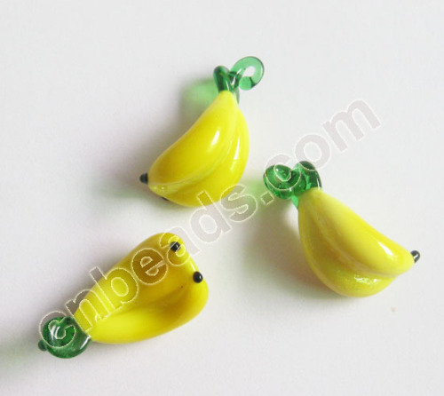 handmade lampwork glass banana charms