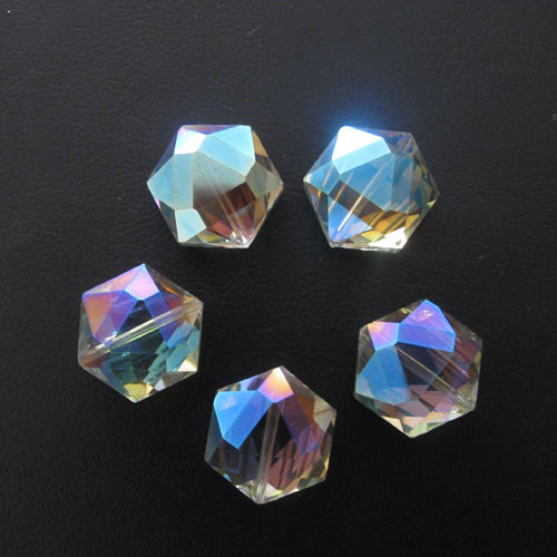 hexagonal Chinese cut crystal beads