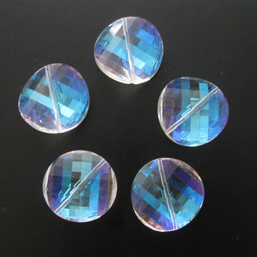 twist flat round faceted Chinese cut crystal beads