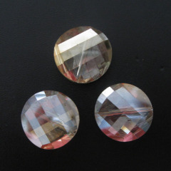 twist flat round faceted Chinese cut crystal beads
