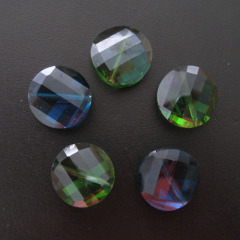 twist flat round faceted Chinese cut crystal beads