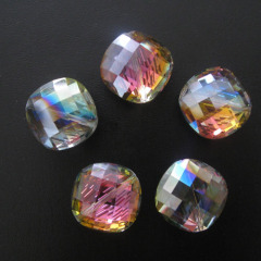 puff square Chinese cut crystal beads