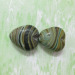 handmade zebra heart lampwork beads