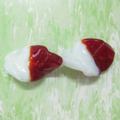 handmade lampwork leaf glass beads