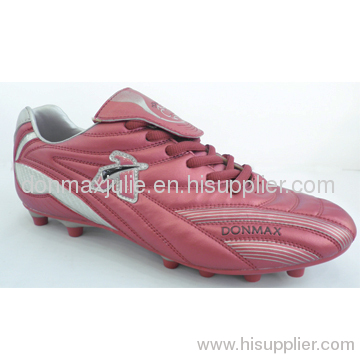 Red Soccer Shoes With PU Upper/TPU Outsole, Different Colors and Styles are Welcome