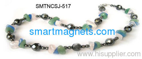 Carves 32 direction black magnetic necklace
