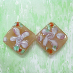 square lampwork beads handmade jewelry accessories