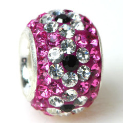 flower large hole rhinestone beads