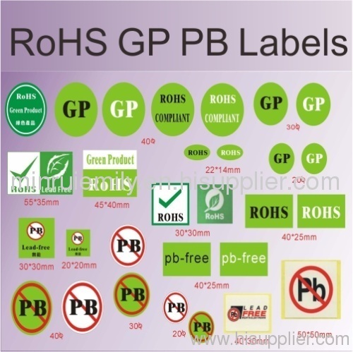 RoHS labels and pb free sticker