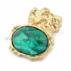 Fashion alloy Rings,glod color plated and with a turquoise in it,sold by pc