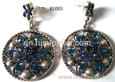 H1003 Handmade Circle Black Zinc Alloy Fashion Earrings