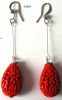 H1004 Red Hoop Zinc Alloy Earrings
