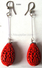 H1004 Red Hoop Zinc Alloy Earrings