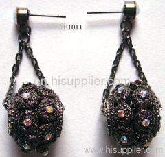 H1011 Circle Black Zinc Alloy Fashion Earrings