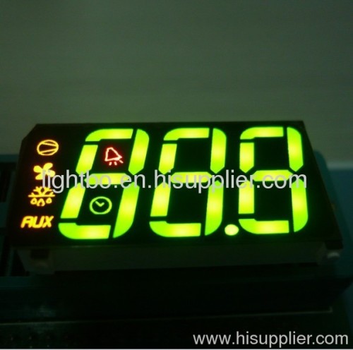 China Triple digit common anode super bright green/yellow/red 7 segment led display for refrigerator control.