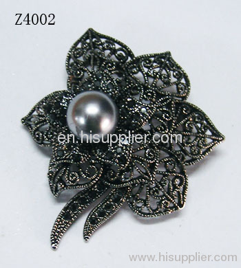 Z4002 Flower Shape Zinc Alloy Brooches