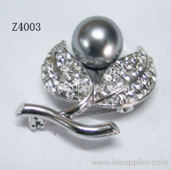Z4003 Flower Shape Zinc Alloy Brooch Pin