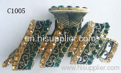 C1005 Newest Jewelry Novel Zinc Alloy Metal Hair Claw With Crystal