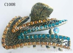 C1008 Newest Jewelry Unique Zinc Alloy Hair Claw With Rhinestone