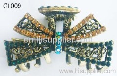 C1009 Newest Jewelry Unique Zinc Alloy Hair Claw With Rhinestone