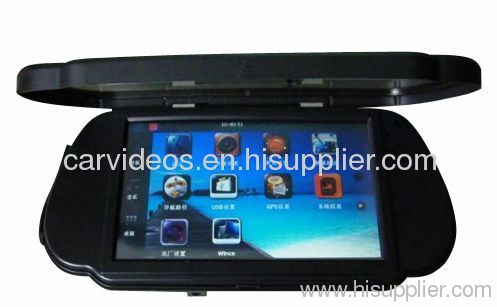 7 Inch TFT Car Mirror Monitor GPS with Flip-open Cover, Touch Panel and Bluetooth