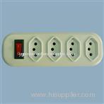 4outlets socket with brazil 4mmpin plug