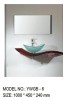 GLASS BASIN WITH WOODEN BRACKET