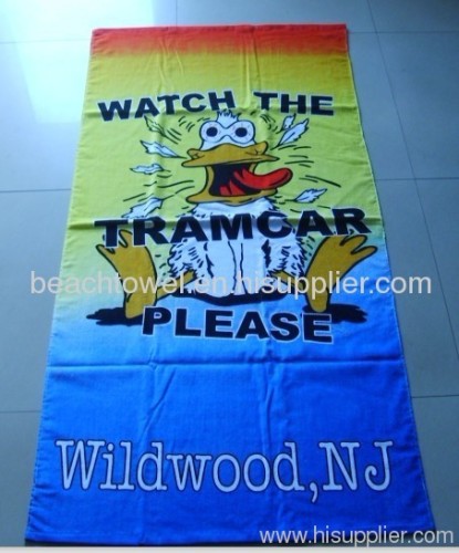 100% cotton reactive printing terry velour beach towel