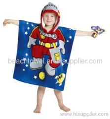 100% Cotton Poncho Hooded Towel for kids