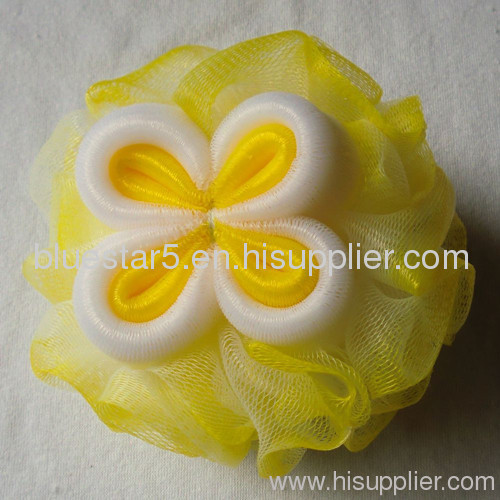 plastic bath puff plastic flower ball