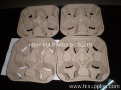 Cup tray/paper pulp product