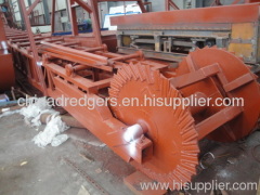 sand dredger with sand barge