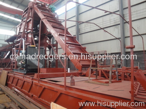 bucket chain gold dredging machine