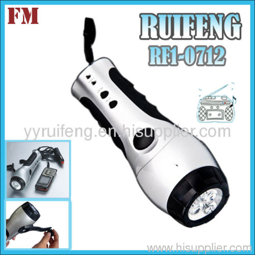 energy saving led radio light hand crank radio flashlight functional radio