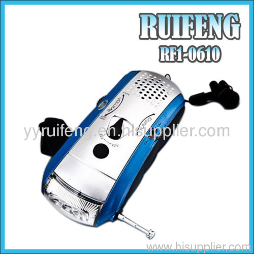 functional radio lighrt hand pressing radio light