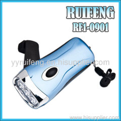 No battery LED flashlight hand pressing flashlight