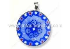 Millefiori polished glass beads