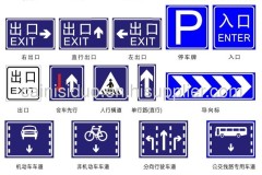 Transportation facility aluminum go straight and turn right indication sign