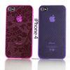 Red / Purple Transparent Personalised Iphone Cases With Lucky Clouds, Peony Pattern