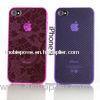 Red / Purple Transparent Personalised Iphone Cases With Lucky Clouds, Peony Pattern
