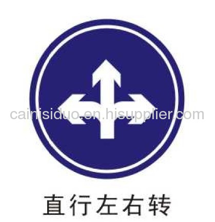 Popular roadway signage go straight turn left or right indication sign