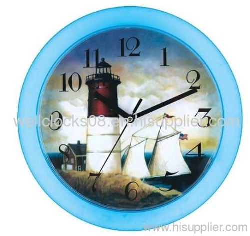 Round plastic Wall Clock,European style clock Language Option French