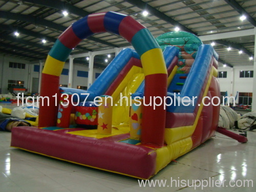 2012 best quality rainbow inflatable slide